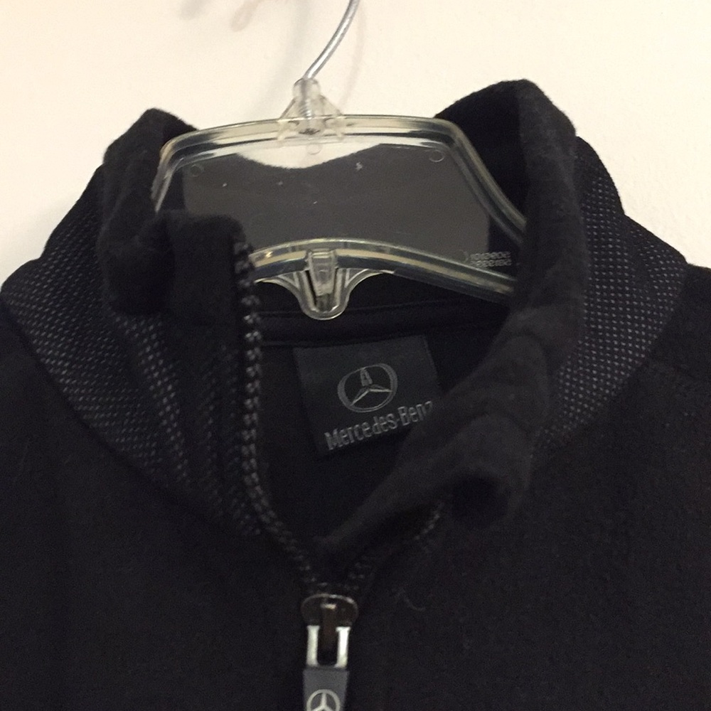 Ladies polar fleece zipup w fabric backd mesh trim